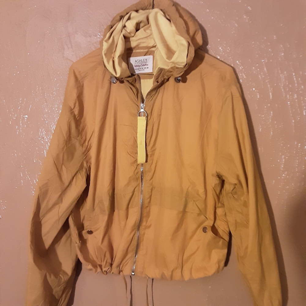 ASHLEY BY 26 COLLECTION WOMENS MUSTARD GOLD JACKET SIZE XL
